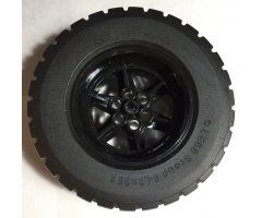 Wheel & Tire Assembly 56mm D. x 34mm Technic Racing Medium, 6 Pin Holes with Black Tire 94.3 x 38 R (15038 / 92912)