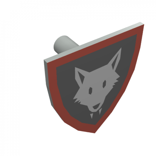 Minifigure, Shield Triangular with Wolfpack Pattern