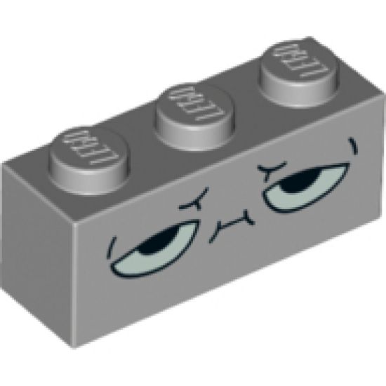 Brick 1 x 3 with Large Half Closed Eyes and Neutral Expression Pattern (Rick)