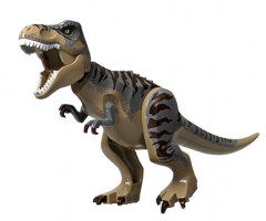 Animal, Dinosaur Tyrannosaurus rex with Dark Bluish Gray Back and Dark Brown Markings