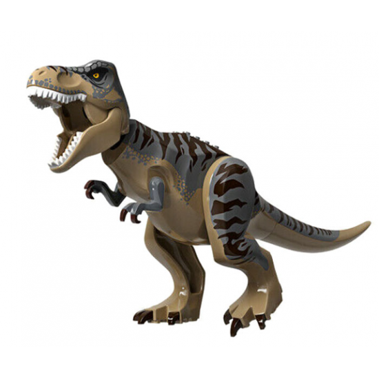Animal, Dinosaur Tyrannosaurus rex with Dark Bluish Gray Back and Dark Brown Markings