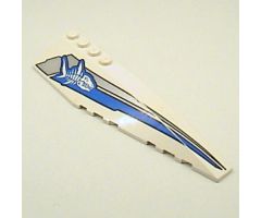 Wedge 12 x 3 Right with Shark Skeleton and Blue/Silver Stripes Pattern