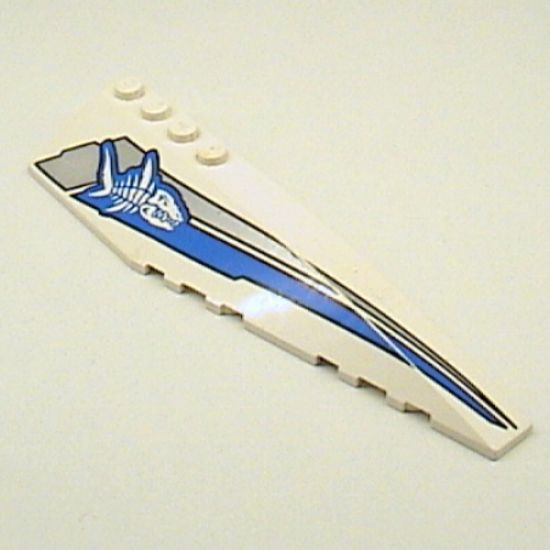 Wedge 12 x 3 Right with Shark Skeleton and Blue/Silver Stripes Pattern