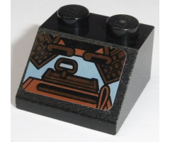 Slope 45 2 x 2 with SW MTT Cockpit and Lever Pattern (Sticker) - Set 75058