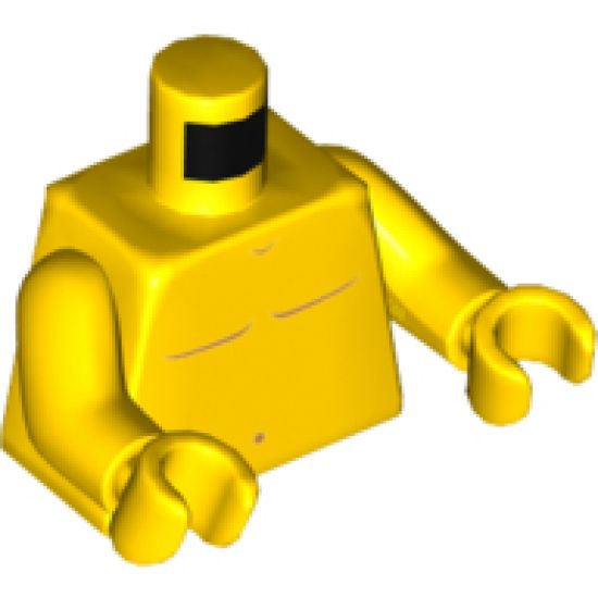 Torso Bare Chest with Dark Orange Body Lines and Navel Pattern / Yellow Arms / Yellow Hands