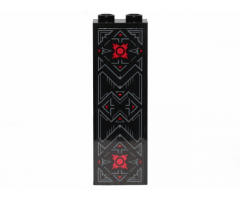 Brick 1 x 2 x 5 with Red and Gray SW Sith Ornament Pattern (Sticker) - Set 75251