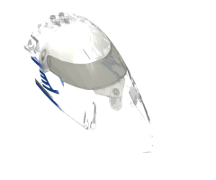 Aircraft Fuselage Curved Forward 8 x 16 x 5 with Trans-Black Glass with Blue Airline Bird and Stripes Pattern