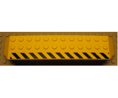 Arch 2 x 14 x 2 1/3 with Black and Yellow Danger Stripes Pattern Model Right Side (Sticker) - Set 7900