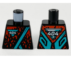 Torso Robe, Dark Turquoise Hems and Triangle with White '404', Red Splotches Pattern