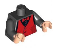 Torso Speed Racer Dark Orange Vest and Bow Tie Pattern / Black Arms / Light Nougat Hands