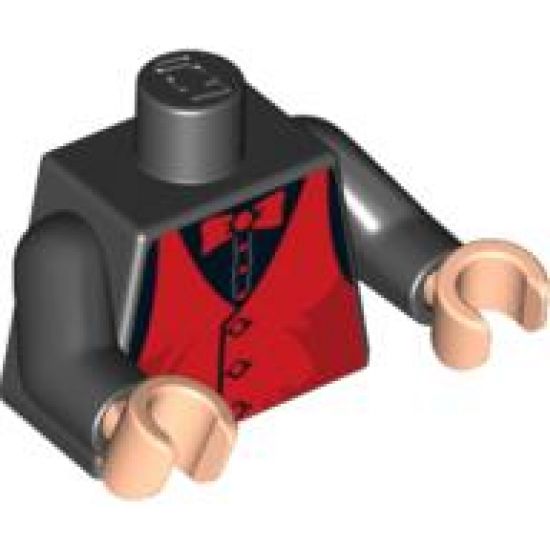 Torso Speed Racer Dark Orange Vest and Bow Tie Pattern / Black Arms / Light Nougat Hands