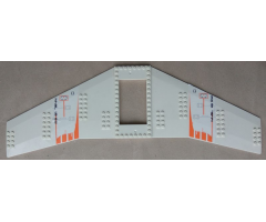 Wing Plate 20 x 56 with 6 x 10 Cutout and No Holes with Orange Stripes, Hatches and 'MX 81 7644' Pattern (Stickers) - Set 7644