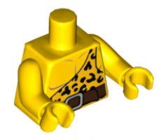 Torso Bright Light Orange Shirt with One Strap and Leopard Spots and Reddish Brown Belt Pattern / Yellow Arms / Yellow Hands