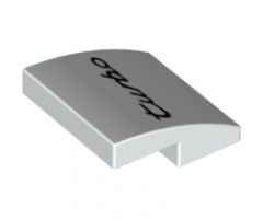 Slope, Curved 2 x 2 with Black 'turbo' Pattern