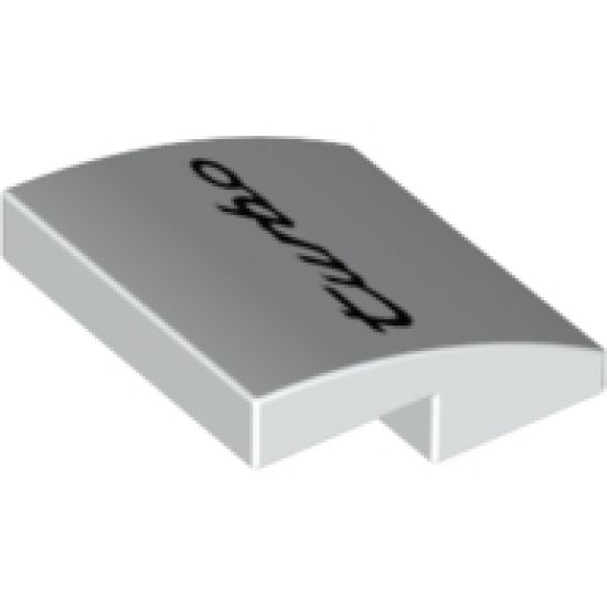 Slope, Curved 2 x 2 with Black 'turbo' Pattern