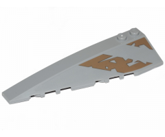 Wedge 10 x 3 Left with Dark Tan Tattered Stripe and Triangle Pattern (Sticker) - Set 75292