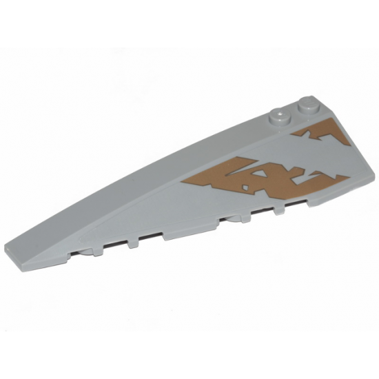 Wedge 10 x 3 Left with Dark Tan Tattered Stripe and Triangle Pattern (Sticker) - Set 75292