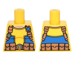 Torso T-Shirt with Blue Side Panels and Utility Belt with 'T' Buckle Pattern