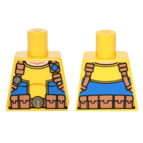 Torso T-Shirt with Blue Side Panels and Utility Belt with 'T' Buckle Pattern