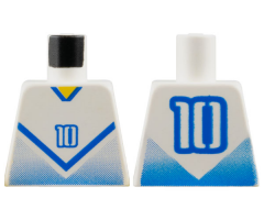 Torso Soccer Blue Chevron and No. 10 Front and Back Pattern