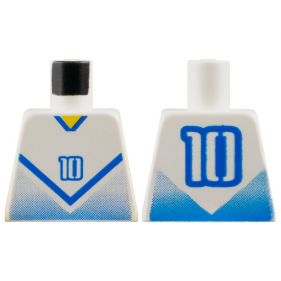 Torso Soccer Blue Chevron and No. 10 Front and Back Pattern