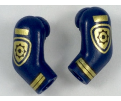 Arm, (Matching Left and Right) Pair with Gold Police Badge and Stripes Pattern