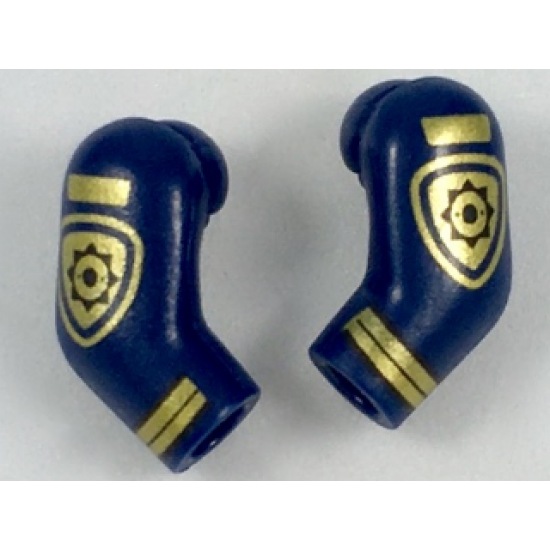 Arm, (Matching Left and Right) Pair with Gold Police Badge and Stripes Pattern
