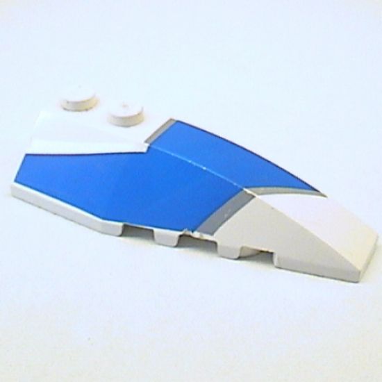 Wedge 6 x 2 Right with Blue and Silver Wraparound Pattern
