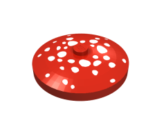 Dish 4 x 4 Inverted (Radar) with Solid Stud with White Spots (Mushroom Top) Pattern