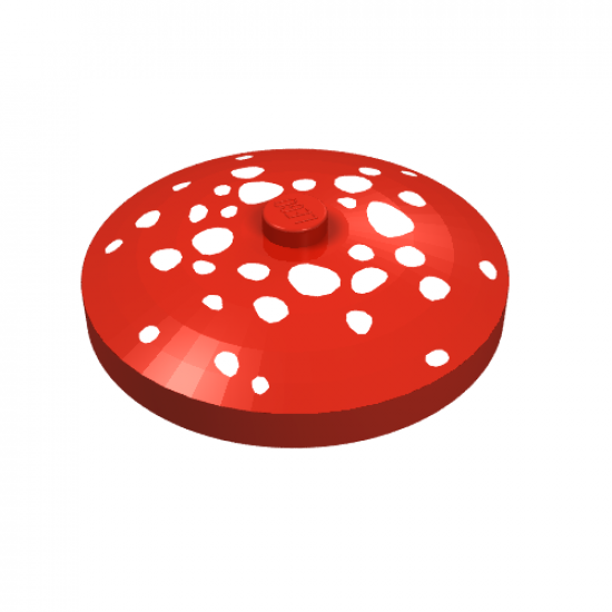 Dish 4 x 4 Inverted (Radar) with Solid Stud with White Spots (Mushroom Top) Pattern
