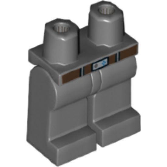 Hips and Legs with Dark Brown Belt and Silver Buckle Pattern