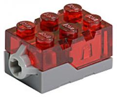 Electric, Light Brick 2 x 3 x 1 1/3 with Trans-Red Top and Red LED Light