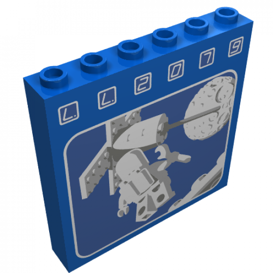 Brick 1 x 6 x 5 with LL2079 Floating Astronaut Pattern