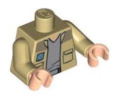 Torso SW Shirt Open with Pockets and Gray T-Shirt Pattern (Captain Antilles) / Tan Arms / Light Nougat Hands