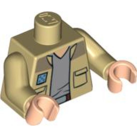 Torso SW Shirt Open with Pockets and Gray T-Shirt Pattern (Captain Antilles) / Tan Arms / Light Nougat Hands