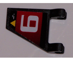 Flag 2 x 2 Trapezoid with Yellow Triangle and White Number 9 on Red Background Pattern, Model Right (Sticker) - Set 8357
