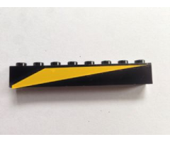 Brick 1 x 8 with Yellow Triangle Pattern Model Right Side (Sticker) - Set 6679-1