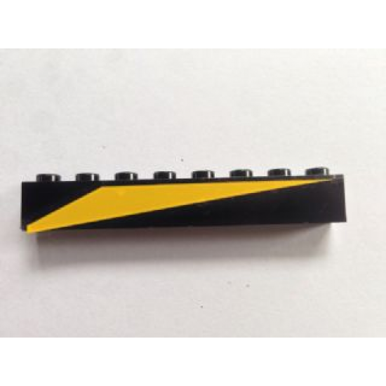 Brick 1 x 8 with Yellow Triangle Pattern Model Right Side (Sticker) - Set 6679-1