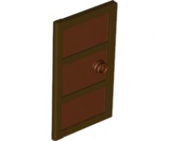 Door 1 x 4 x 6 with 3 Panes and Stud Handle with Reddish Brown Glass