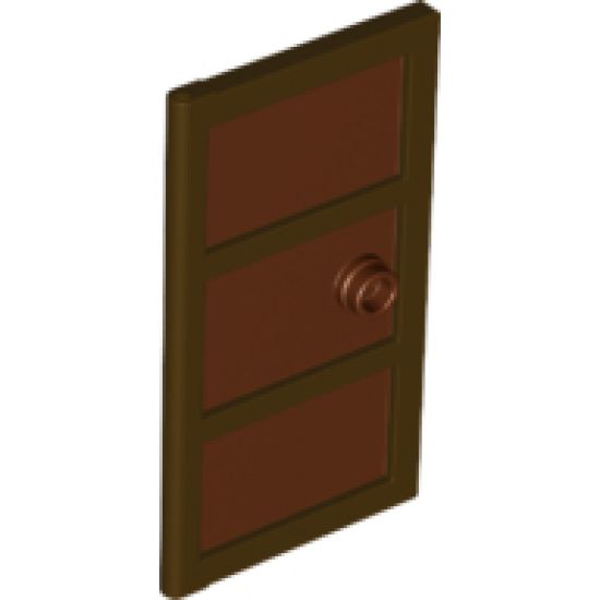 Door 1 x 4 x 6 with 3 Panes and Stud Handle with Reddish Brown Glass