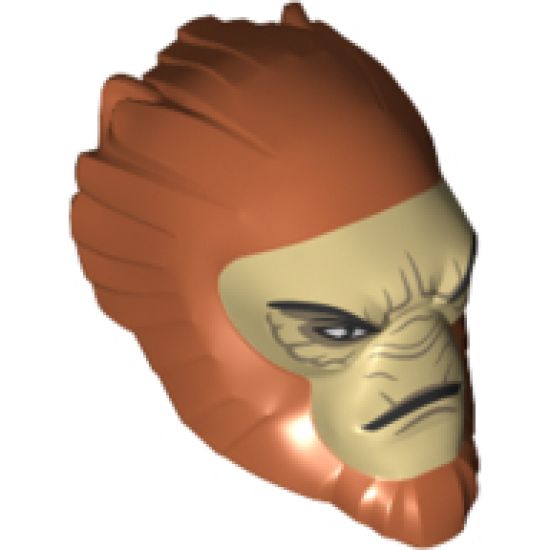 Minifigure, Head, Modified Hylobon, Closed Mouth Pattern