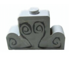 Brick, Modified 1 x 4 x 2 Center Stud Top with Dark Gray Engravings Pattern (Sticker) - Set 4766