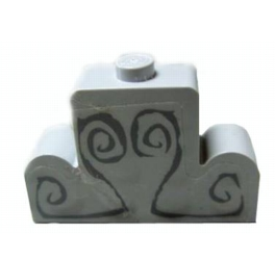 Brick, Modified 1 x 4 x 2 Center Stud Top with Dark Gray Engravings Pattern (Sticker) - Set 4766