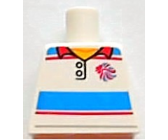 Torso Polo Shirt with Red and Blue Stripes and Team GB Logo Pattern