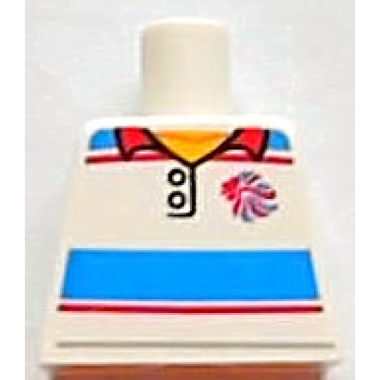 Torso Polo Shirt with Red and Blue Stripes and Team GB Logo Pattern
