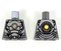 Torso Silver Plate Armor, Orange and Yellow Circle, Yellow Highlights Pattern