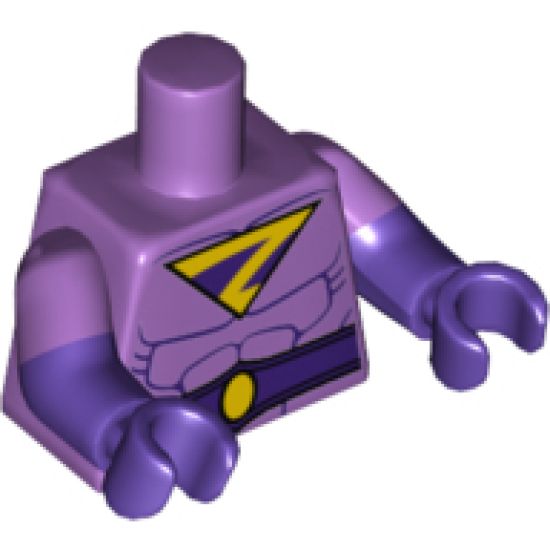 Torso Wonder Twin Zan Pattern / Dark Purple Arms with Medium Lavender Short Sleeves Pattern / Dark Purple Hands