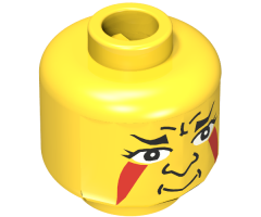 Minifigure, Head Face Paint with Painted Triangles Pattern - Blocked Open Stud