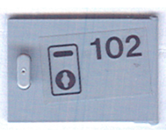 Container Cupboard 2 x 3 x 2 Door with '102' & Keyhole Pattern (Sticker) - Set 6597