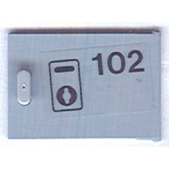 Container Cupboard 2 x 3 x 2 Door with '102' & Keyhole Pattern (Sticker) - Set 6597